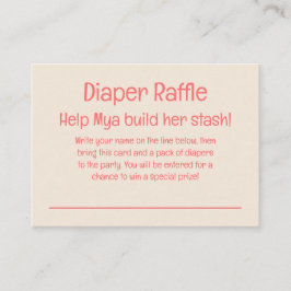 Tarjeta De Recepción Naranja Floral Diaper Raffle Instrucciones y entra
