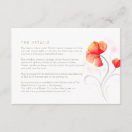 Tarjeta De Recepción Naranja flores giratoria gris acuarela los detalle