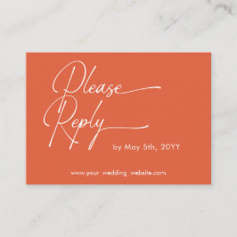 Tarjeta De Recepción Naranja moderno en negrita Asistencia Código QR Ta