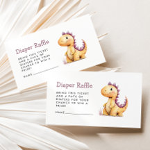 Naranja Morple Dinosaur Baby Shower Diaper Raffle
