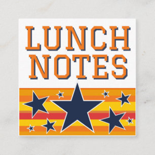 Tarjeta De Recepción Naranja Navy Star Lunch Notes