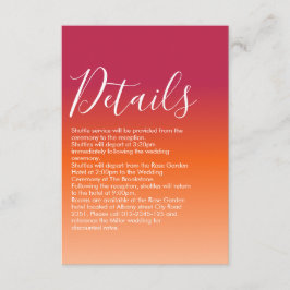 Tarjeta De Recepción Naranja Peach Maroon Sunset Moderno Script