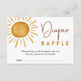 Tarjeta De Recepción Naranja quemado Boho Sunshine Diaper Raffle