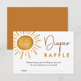 Tarjeta De Recepción Naranja quemado Boho Sunshine Diaper Raffle