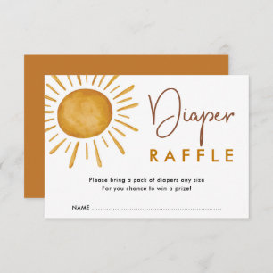 Tarjeta De Recepción Naranja quemado Boho Sunshine Diaper Raffle