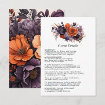 Naranja quemado, detalles morado oscuro y Boda neg