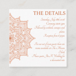 Tarjeta De Recepción Naranja quemado Sunrise Mandala Summer Fall