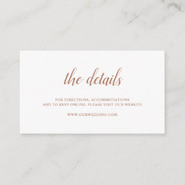 Tarjeta De Recepción Naranja Quemado Terracota Elegante Boda