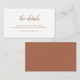 Tarjeta De Recepción Naranja Quemado Terracota Elegante Boda