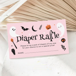 Tarjeta De Recepción Naranja rosa Halloween Baby Shower Diaper Raffle