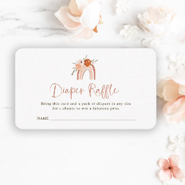 Tarjeta De Recepción Naranja Terracotta Boho | Arcoiris Diaper Raffle