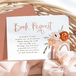 Tarjeta De Recepción Naranja Terracotta Boho | Solicitud de libro de be