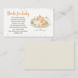 Tarjeta De Recepción Naranja Verde De Calabaza Libros Baby Shower Para