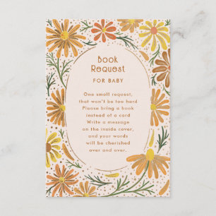 Tarjeta De Recepción Naranja y Yellow Daisies Baby Shower