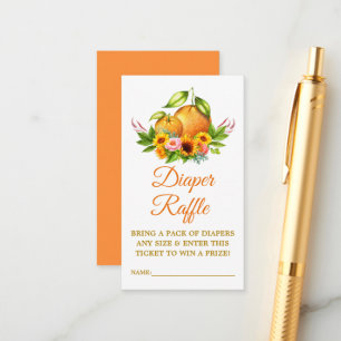 Tarjeta De Recepción Naranjas acuáticos Floral Shower Diaper Raffle