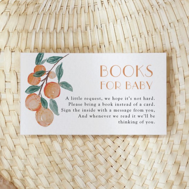 Tarjeta De Recepción Naranjas cítricos Libros verdes de Baby Shower par (Subido por el creador)
