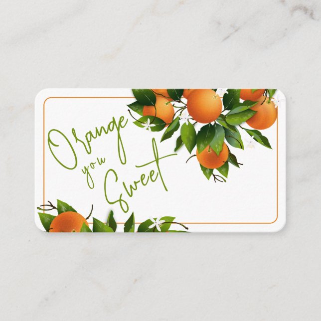 Tarjeta De Recepción Naranjas Gracias (Anverso)
