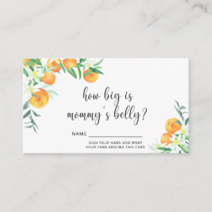 Tarjeta De Recepción Naranjas qué grande es la barriga de mamá