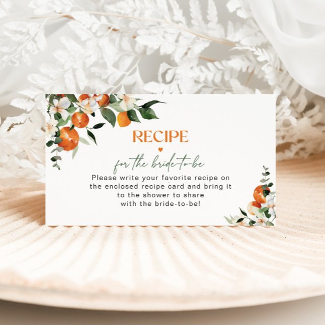 Tarjeta De Recepción Naranjas receta cítrica para que la novia sea (Subido por el creador)