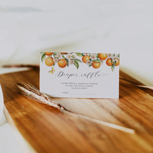 Tarjeta De Recepción Naranjas Summer Diaper Raffle Ticket Baby Shower