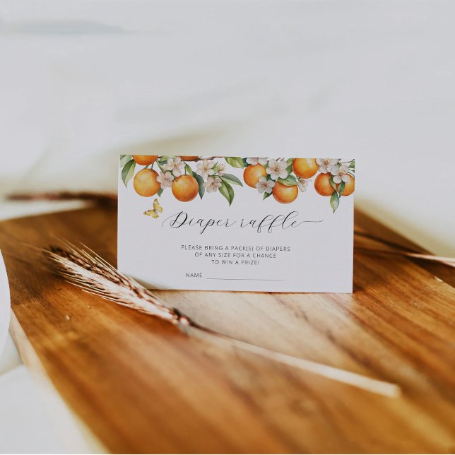 Tarjeta De Recepción Naranjas Summer Diaper Raffle Ticket Baby Shower (Subido por el creador)