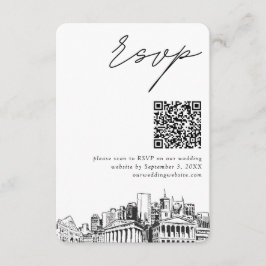 Tarjeta De Recepción Nashville Wedding RSVP Código QR pequeño