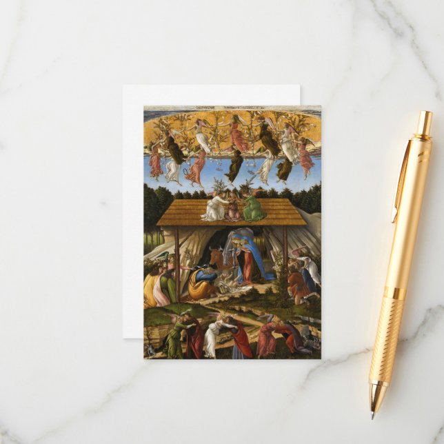 Tarjeta De Recepción Natividad mística, 1500 por Sandro Botticelli (Anverso/Reverso In Situ)