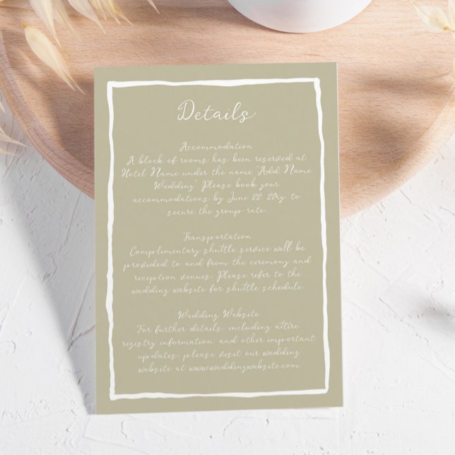 Tarjeta De Recepción Naturaleza simple Detalles del Boda dibujado a man (Subido por el creador)