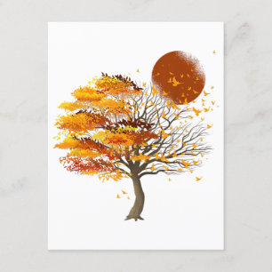 Tarjeta De Recepción Naturaleza Vida Silvestre Llenos De Árbol De La Lu