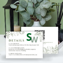 Tarjeta De Recepción Nature Inspired Leafy Wedding Enclosure Card