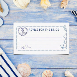 Tarjeta De Recepción Nautical Advice for The Bride Bridal Shower Anchor