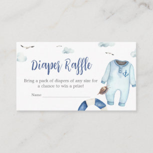 Tarjeta De Recepción Nautical Ahoy Baby Shower Diaper Raffle