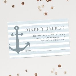 Tarjeta De Recepción Nautical Blue Boy Baby Shower Diaper Raffle