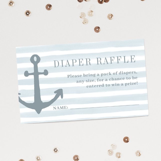 Tarjeta De Recepción Nautical Blue Boy Baby Shower Diaper Raffle (Subido por el creador)
