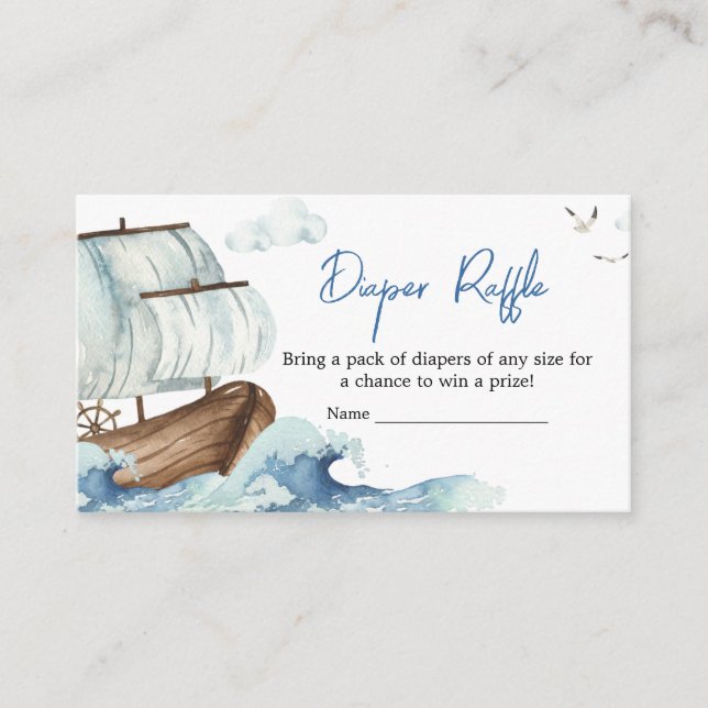 Tarjeta De Recepción Nautical Boat Baby Shower Diaper Raffle