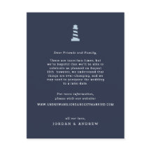 Nautical Boda Postponement Card Insert Nave