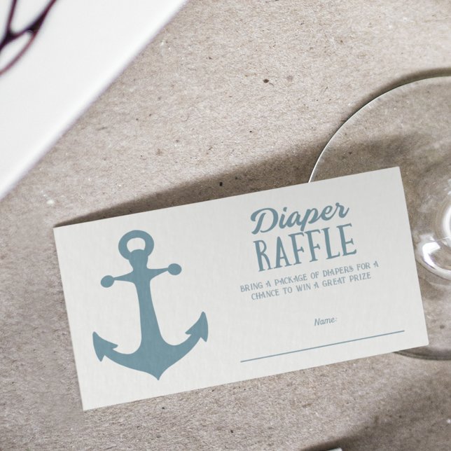 Tarjeta De Recepción Nautical Boy Baby Shower Diaper Raffle (Subido por el creador)