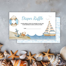 Nautical Boy Baby Shower Diaper Raffle