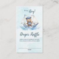 Nautical Cute Teddy Bear Bote Baby Diaper Raffle