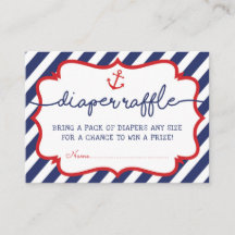 Nautical Diaper Raffle Beach Sea Baby Nave Red