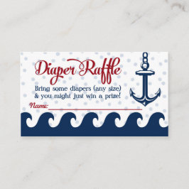 Tarjeta De Recepción Nautical Diaper Raffle Cards Baby Shower Insert