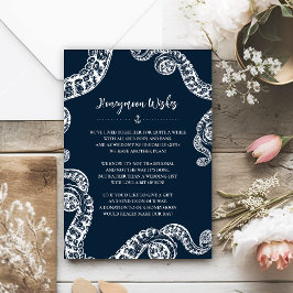 Tarjeta De Recepción Nautical Octopus Nautical Our Honeymoon Wish Card