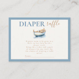 Tarjeta De Recepción Nautical Teddy Bear Diaper Raffle Baby Shower