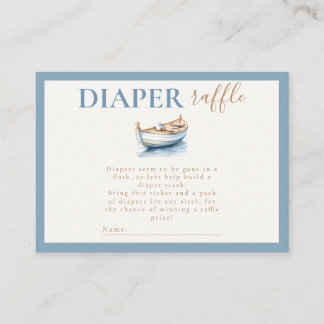 Tarjeta De Recepción Nautical Teddy Bear Diaper Raffle Baby Shower