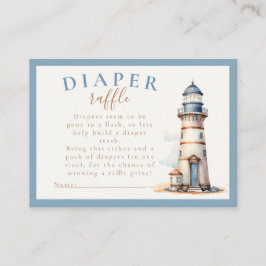 Tarjeta De Recepción Nautical Teddy Bear Diaper Raffle Baby Shower