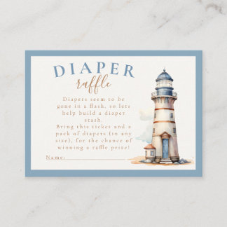 Tarjeta De Recepción Nautical Teddy Bear Diaper Raffle Baby Shower