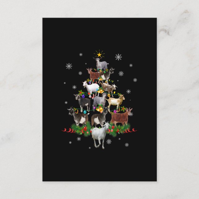 Tarjeta De Recepción Navidad en el árbol de la cabra Nochebuena (Anverso)