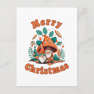 Tarjeta De Recepción Navidad Gnome Retro