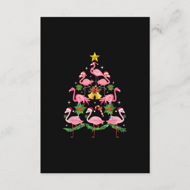 Tarjeta De Recepción Navidades - Árbol de Navidad de flamenco (Anverso)