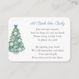 Tarjeta De Recepción Navidades Azules De Preppy Traen Un Libro Para Bab